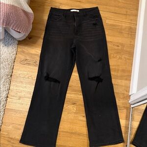 Altar'd State Black Distressed Flare Jeans